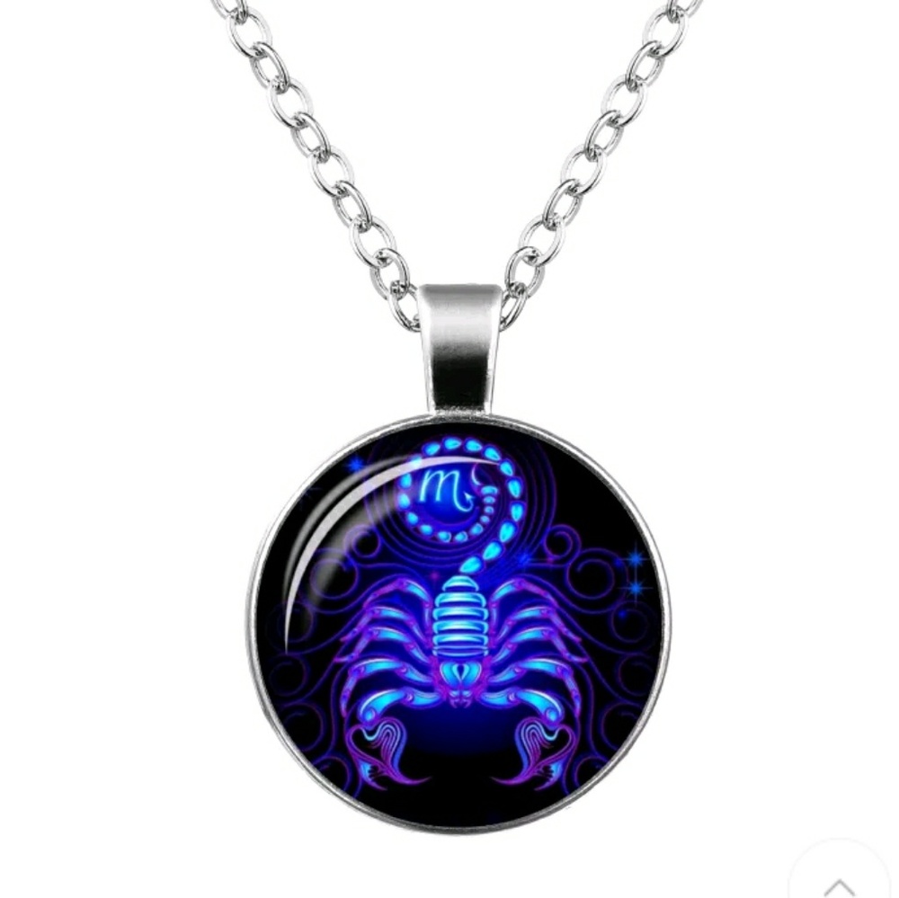 Blacklight-Reactive Scorpio Cabochon Necklace
